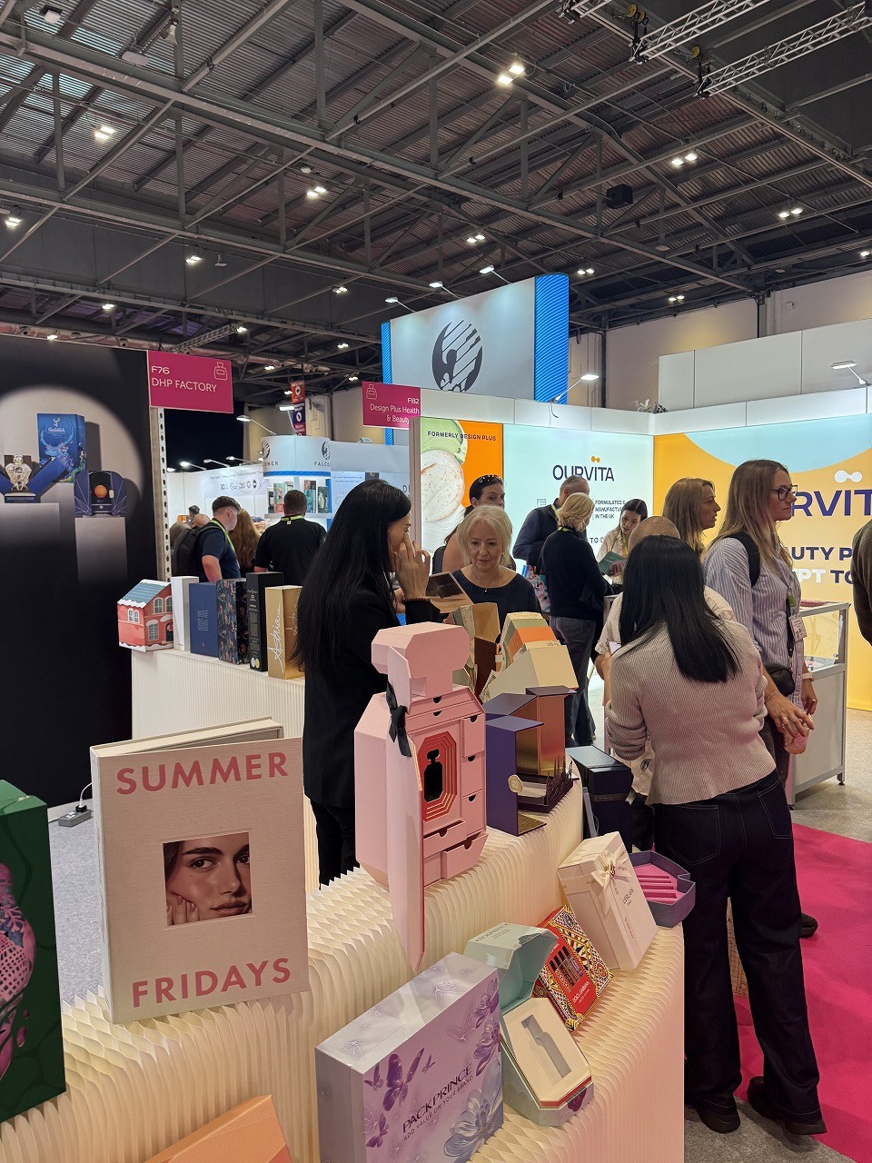 Custom luxury rigid gift boxes on display at DHP Boxes booth London Packaging Week 2026