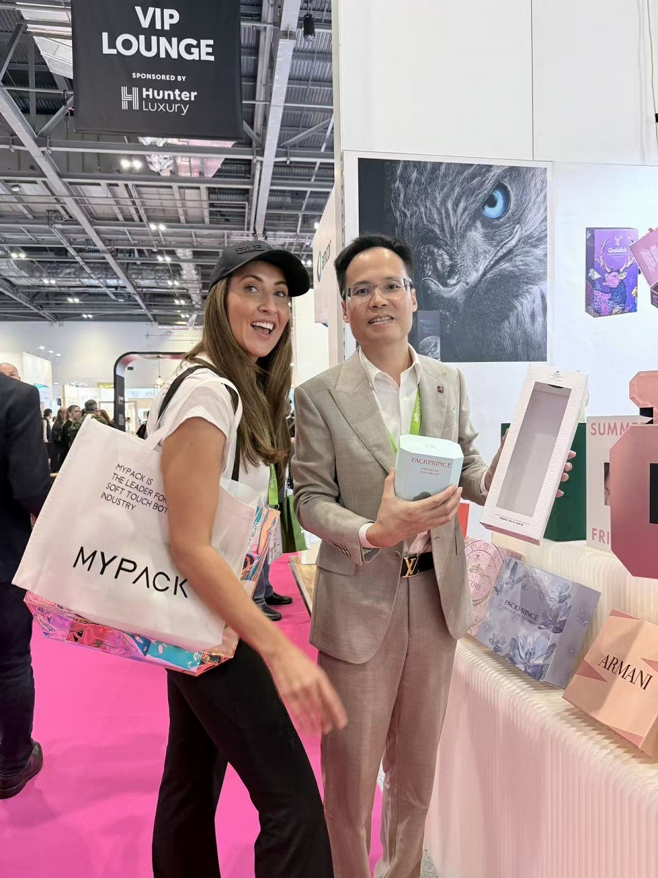 DHP Boxes meeting customers at London Packaging Week 2026 Booth F76