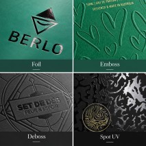 Foil stamping embossing and debossing packaging finishes