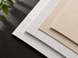 Recycled content paper packaging material detail