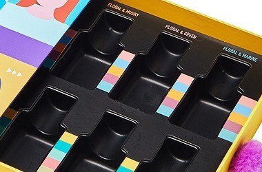 Custom blister tray insert for spirits packaging