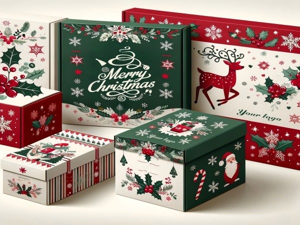 Sustainable luxury gift box with kraft wrap and paperboard dividers in production