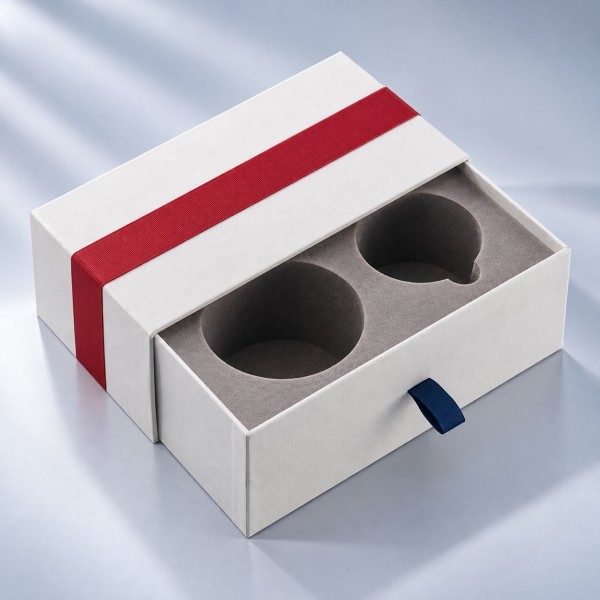 Custom luxury drawer box with sliding inner tray