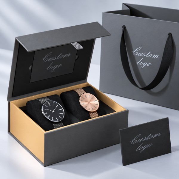 Custom magnetic closure luxury rigid box with hinged lid