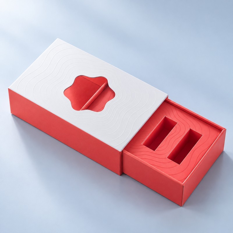 Classic custom rigid drawer box with sliding inner tray