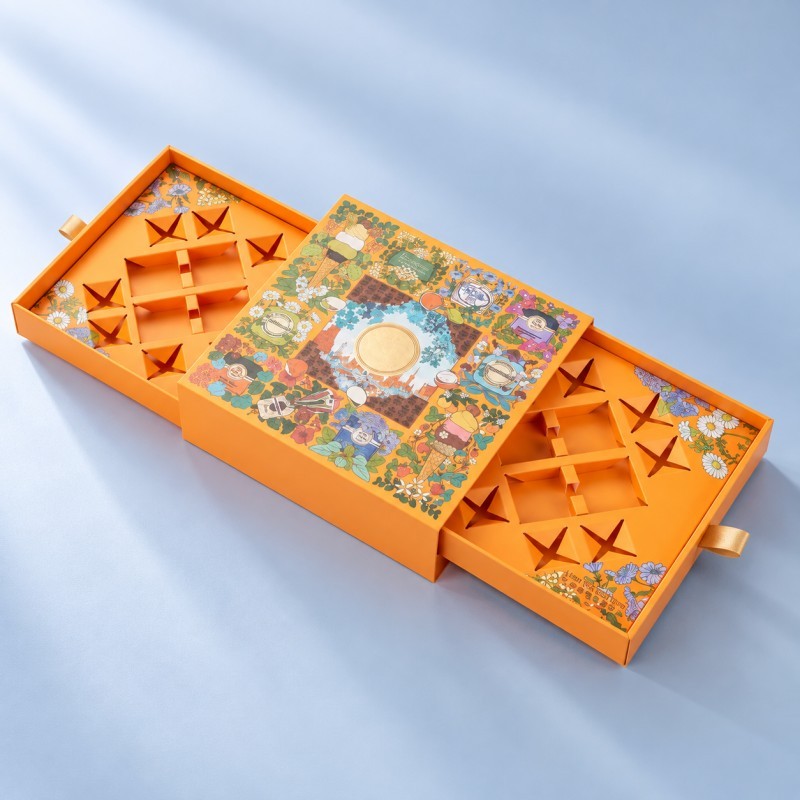 Custom specialty drawer box with unique sliding structure