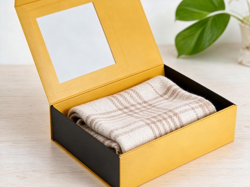 Folding rigid gift boxes for fashion and apparel