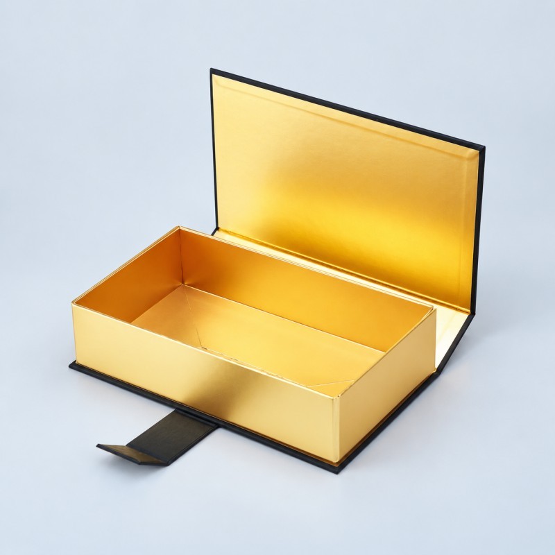 Collapsible magnetic folding rigid gift box