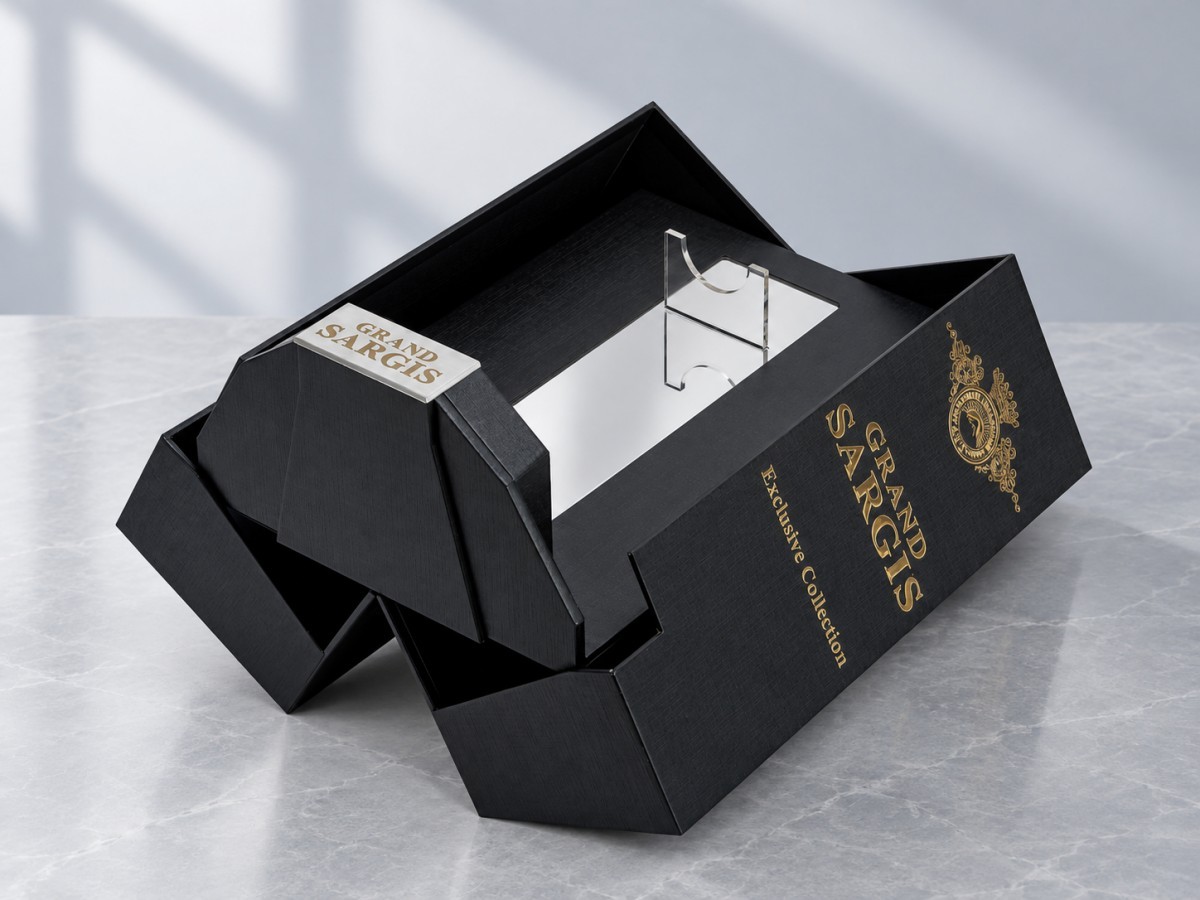 Double door magnetic whisky bottle presentation box