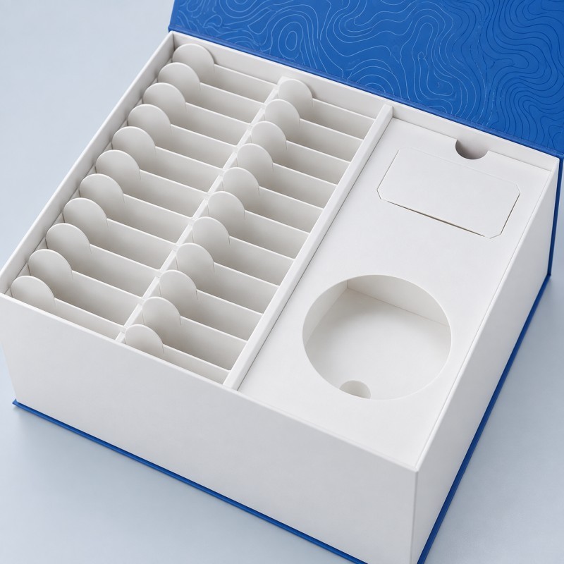 Die cut paperboard insert for sustainable gift packaging