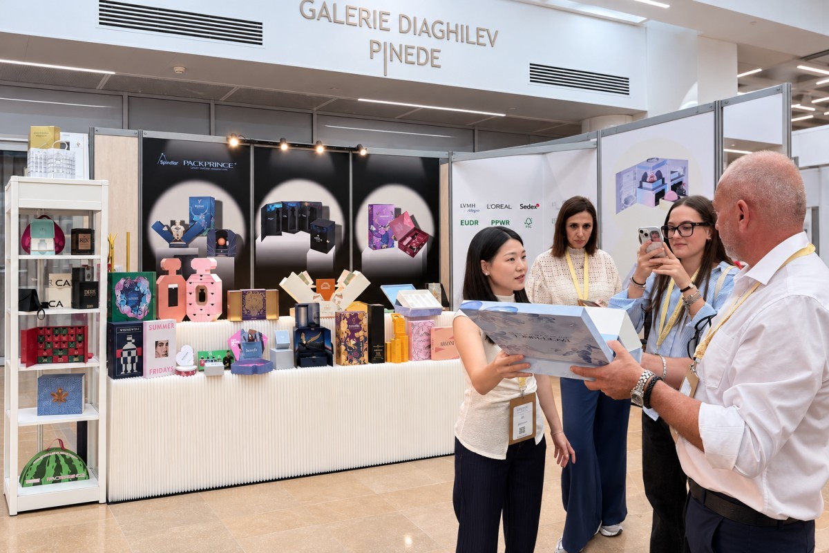 DHP Boxes team and luxury packaging booth at LUXE PACK Monaco 2026, Diaghilev DF01