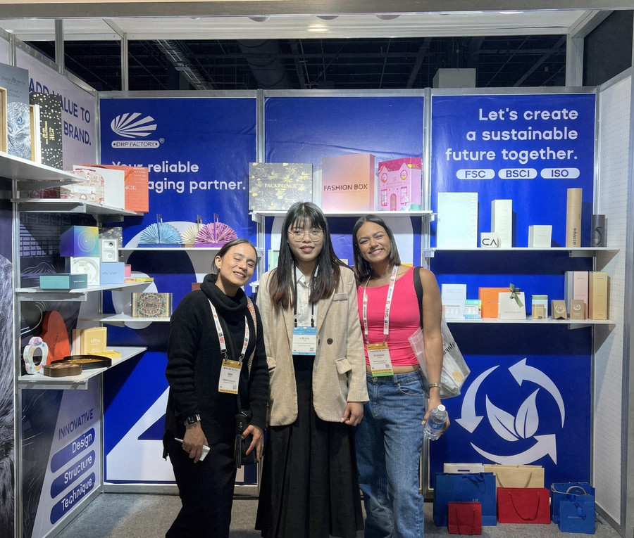DHP Boxes team at ASD Market Week 2025 in Las Vegas, booth SU58128