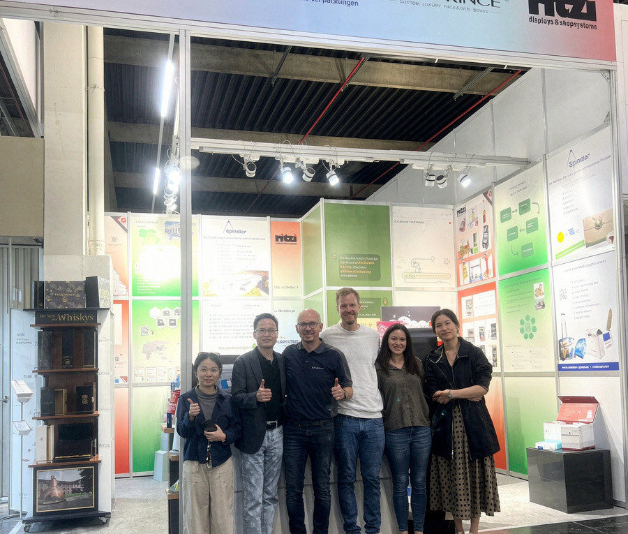 DHP Boxes exhibition team at FACHPACK 2024 in Nuremberg, Germany, Hall 3 Stand 3-636