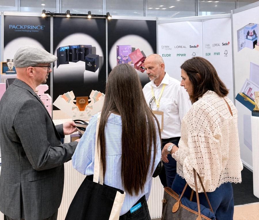 DHP Boxes exhibition booth and team at LUXE PACK Monaco 2026