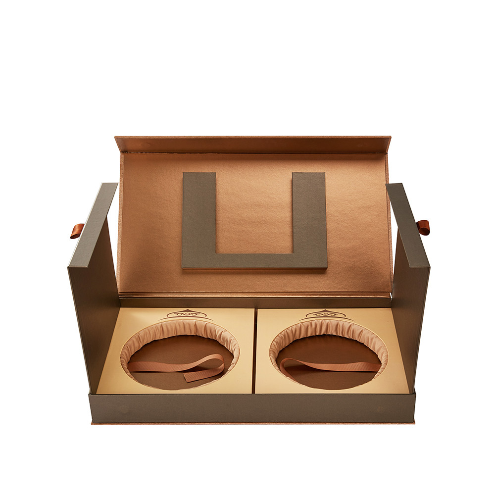 Custom tea packaging with circular openings and ribbon pull tabs