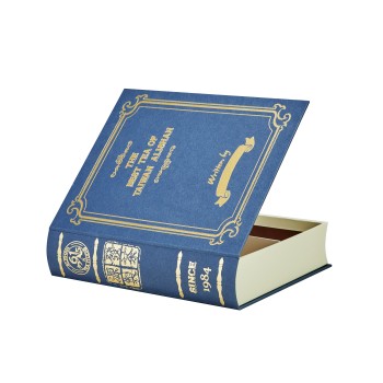 Custom Magnetic Book-Shaped Tea Gift Box with Gold Foil