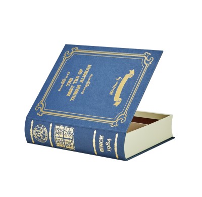 Custom Magnetic Book-Shaped Tea Gift Box with Gold Foil