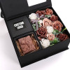 Custom Flower Gift Set Box with Clear Window and Paperboard Inserts