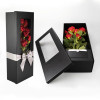 Custom Rectangular Flower Gift Box with Clear Window and Ribbon