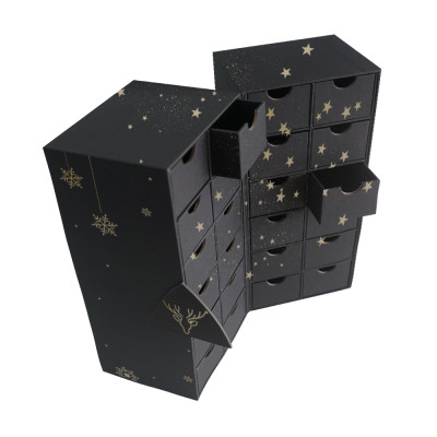 Custom Magnetic Double Door Advent Calendar Box with 24 Drawers