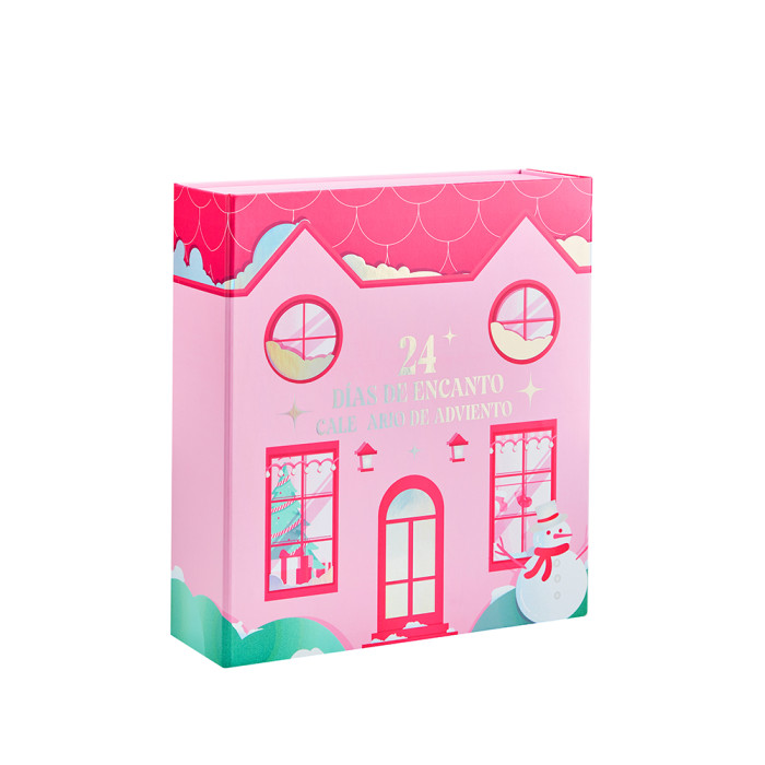 Custom Folding Rigid Christmas House Advent Calendar Box with 24 Gift Boxes