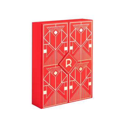 Custom 12-Day Double-Door Advent Calendar Box with Gold Foil