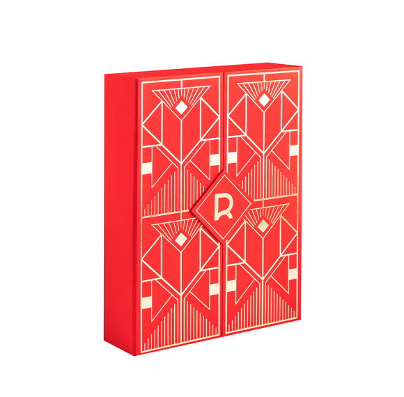 Custom 12-Day Double-Door Advent Calendar Box with Gold Foil