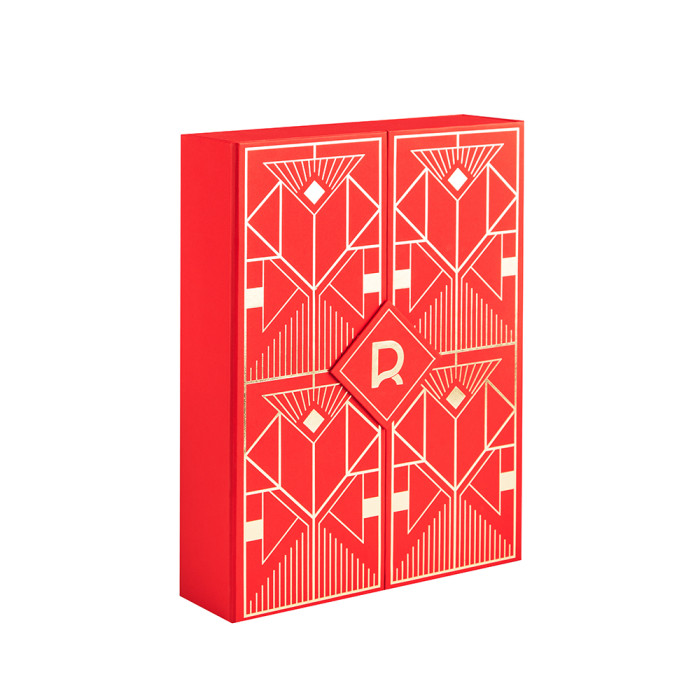 Custom 12-Day Double-Door Advent Calendar Box with Gold Foil
