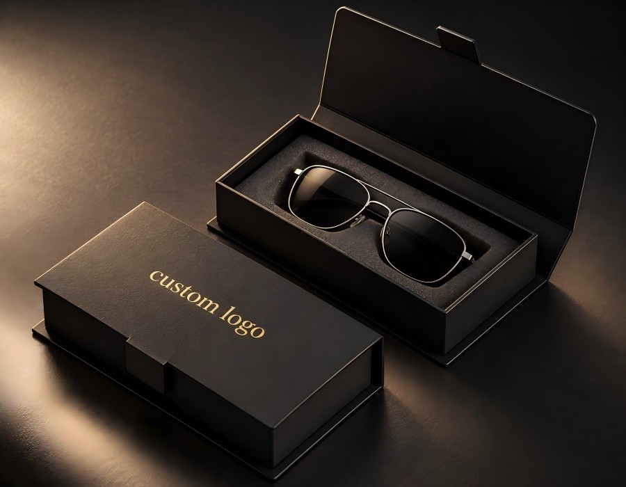 Custom luxury eyewear packaging boxes for sunglasses and optical frames by DHP Boxes