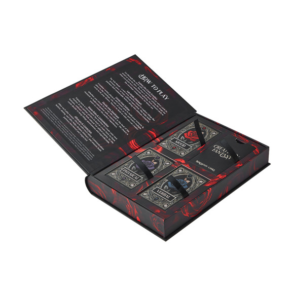 Custom Book-Style Rigid Card Game Box with Magnetic Closure