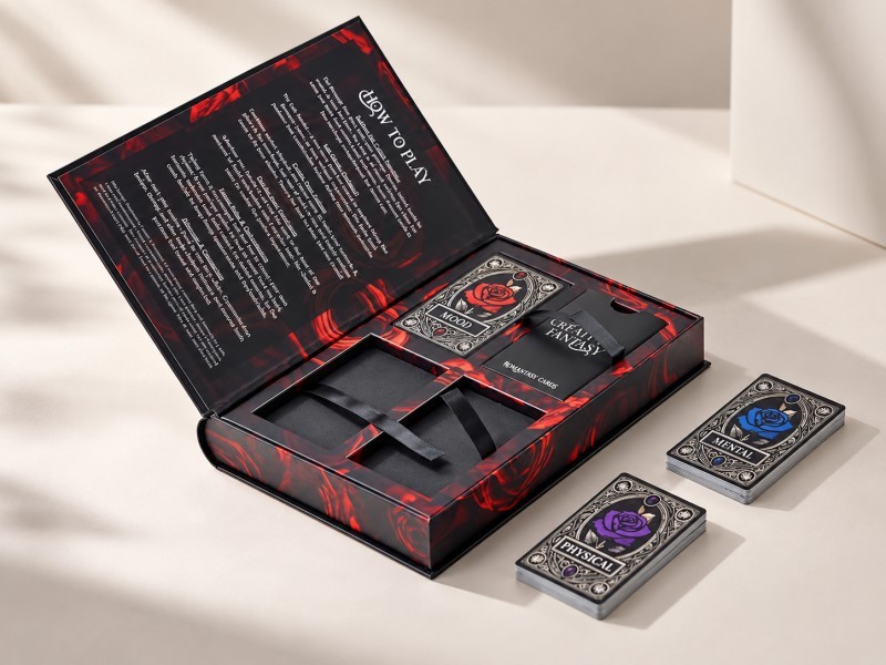Custom book style rigid box for educational games