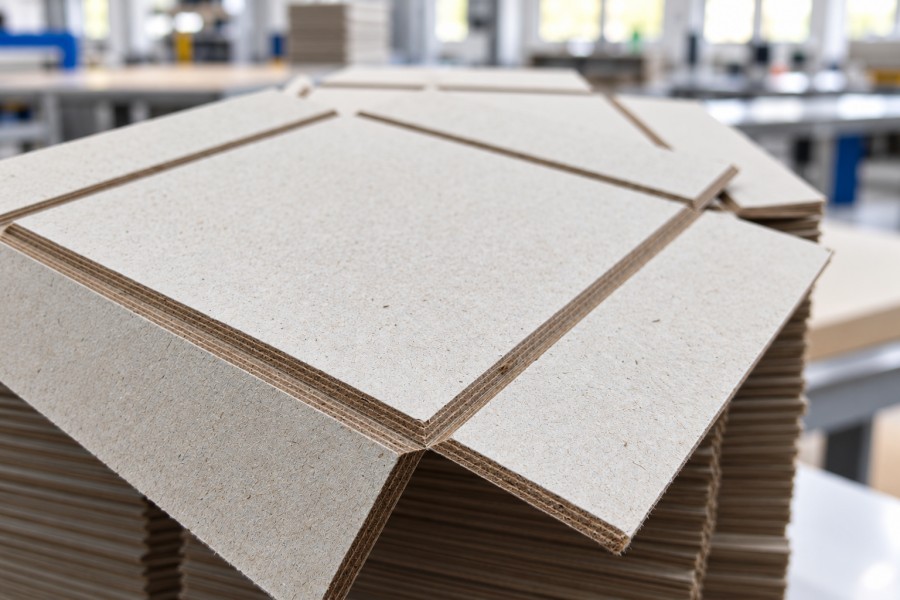 Close-up of 1.5mm 2mm 2.5mm and 3mm greyboard edge thickness samples