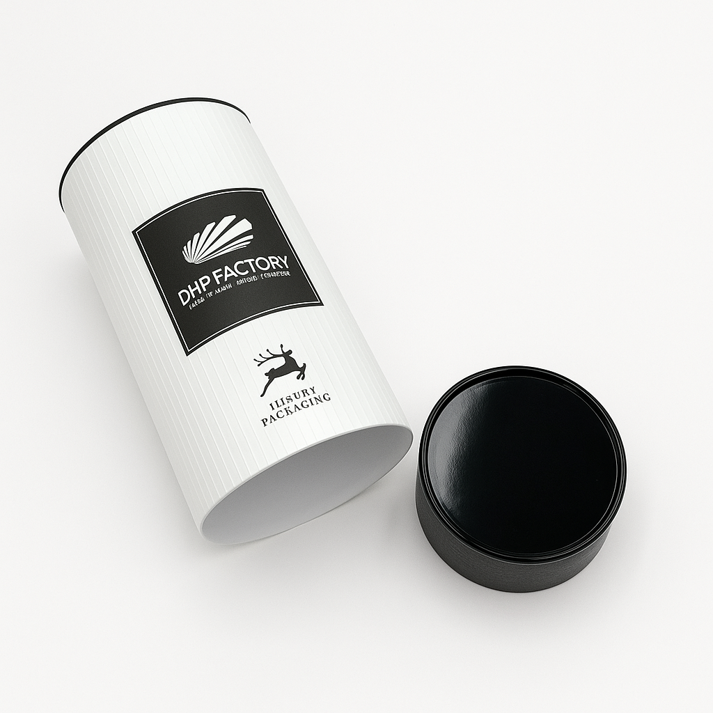 paper tube box with tin lid