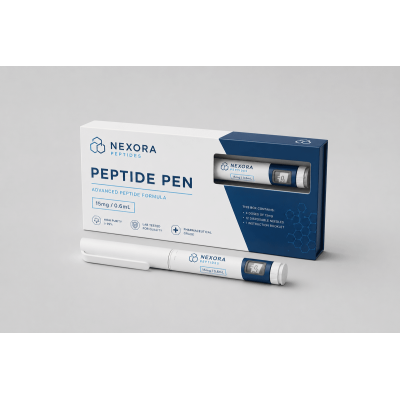 Custom Rigid Peptide Packaging Box with EVA Foam Insert | Clear PVC Window