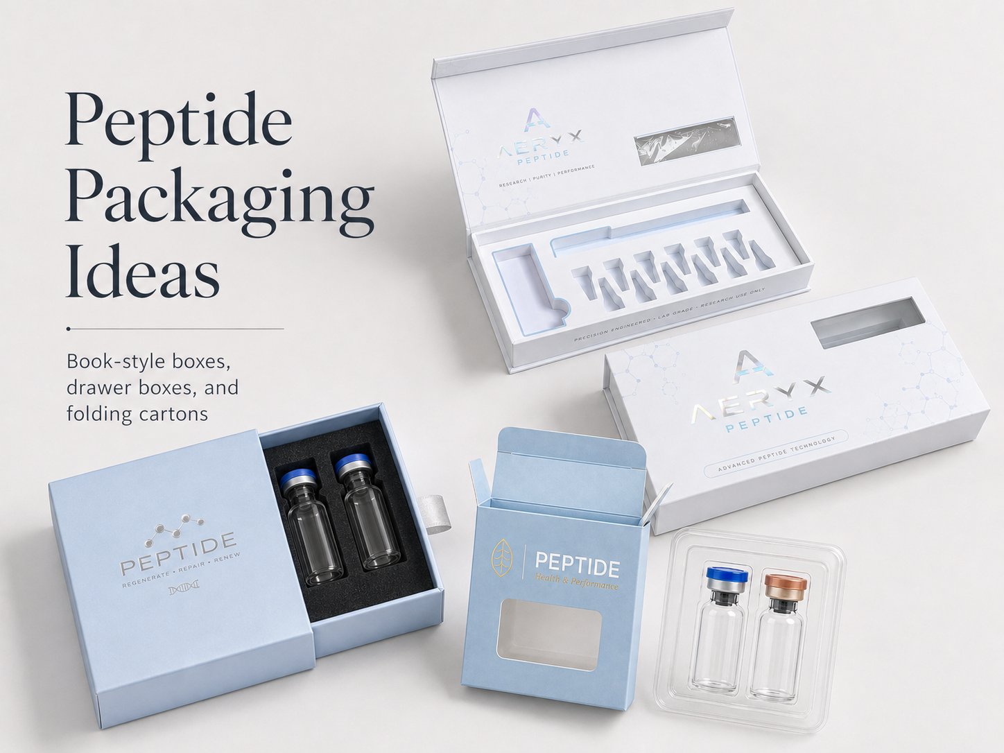 Custom packaging box design for cosmetic and peptide products
