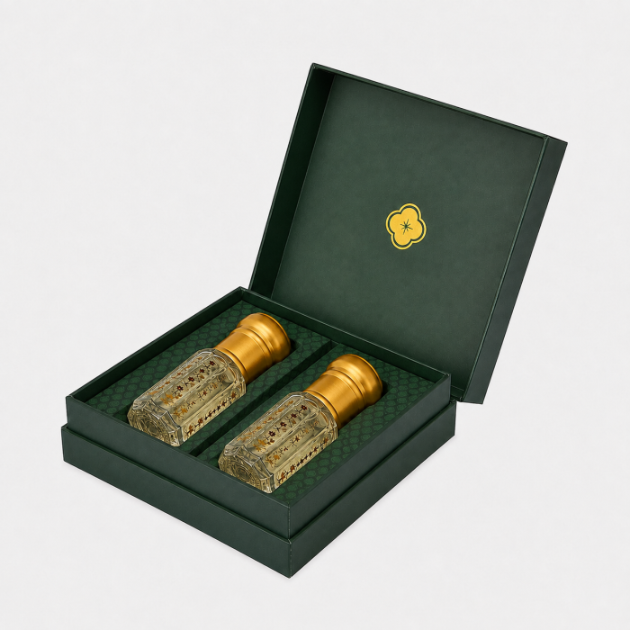 Custom Double Door Attar Perfume Box | Luxury Magnetic Closure Fragrance Packaging