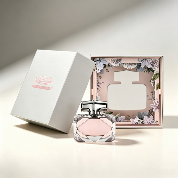 Luxury perfume packaging box with fragrance bottle and insert