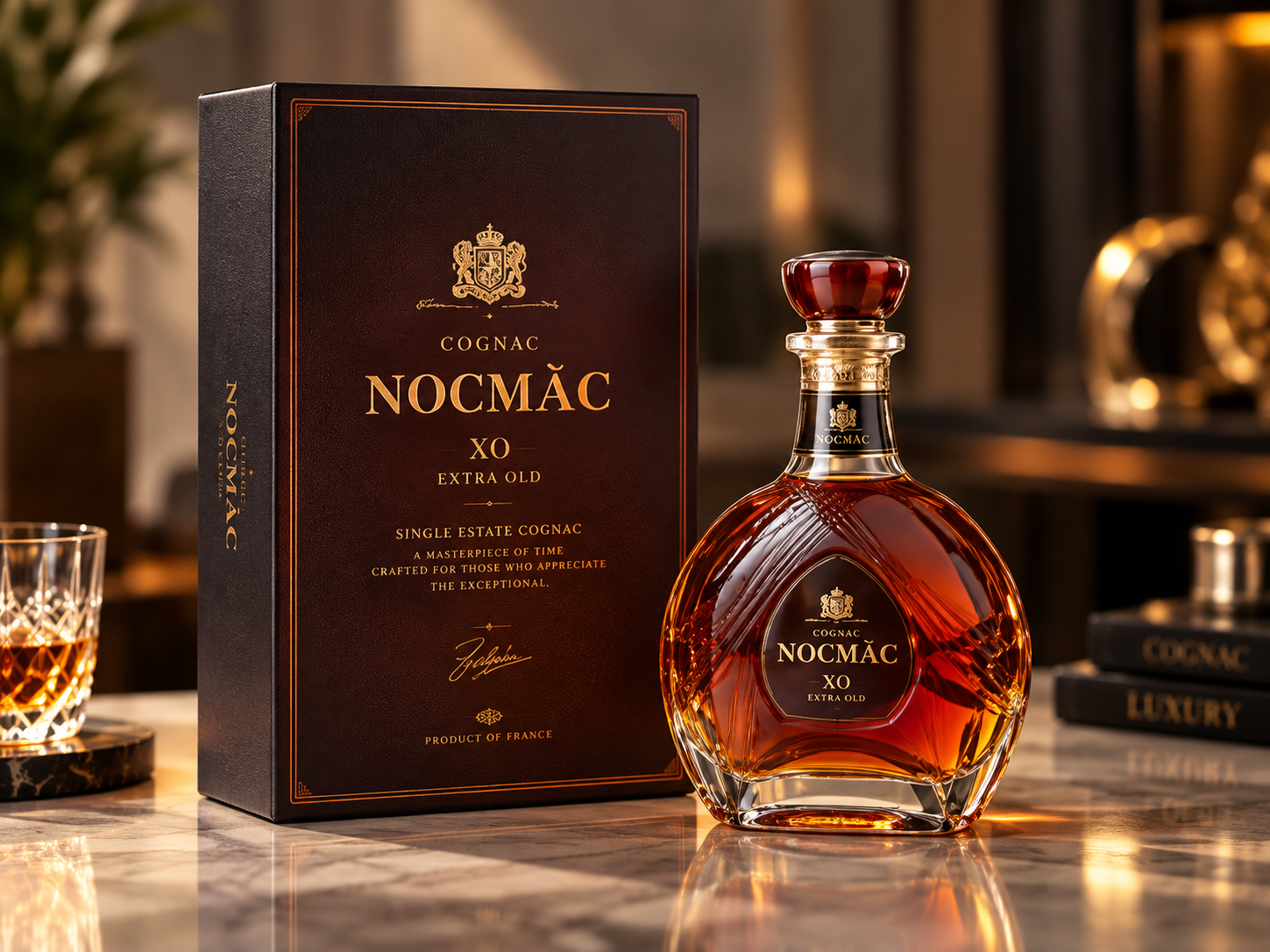 Custom luxury cognac rigid packaging box