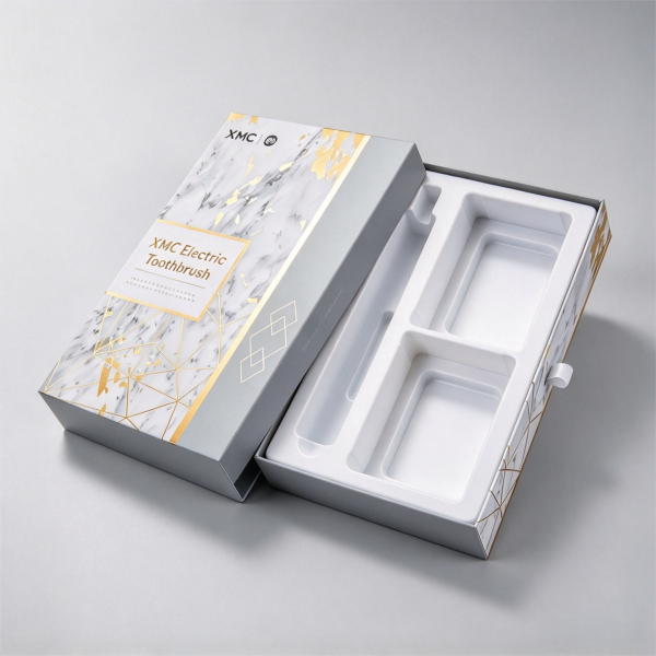 Molded pulp insert for rigid packaging
