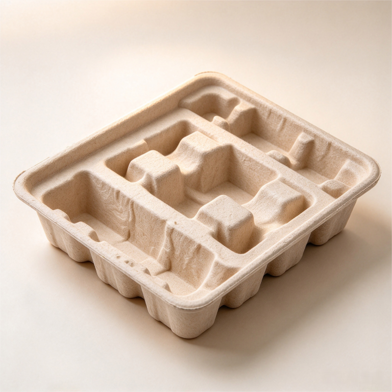 Molded pulp fiber insert for sustainable packaging