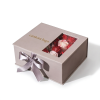 Custom Flower Gift Set Box with Clear Window and Paperboard Inserts