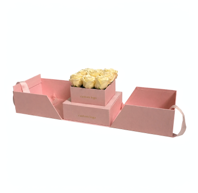 Custom Exploding Flower Gift Box with Removable Flower Holder