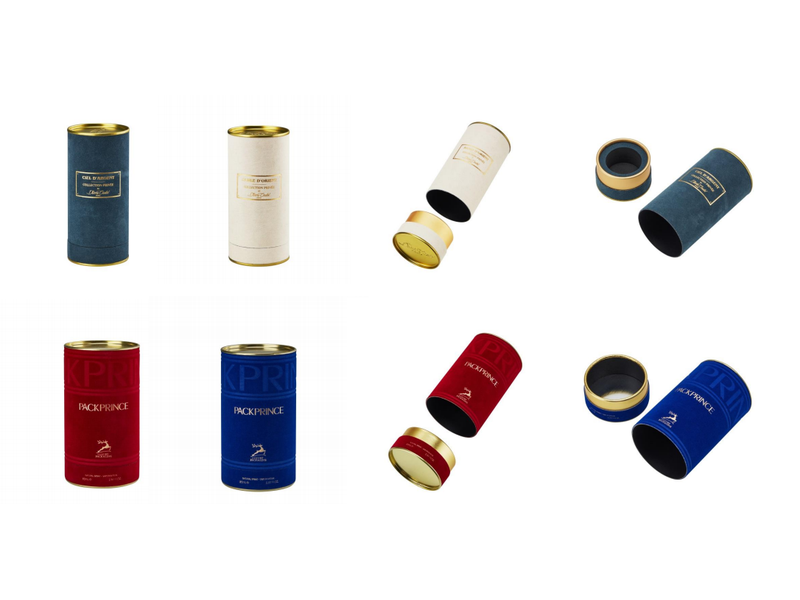 Custom cylindrical rigid paper tube box for premium branded product packaging