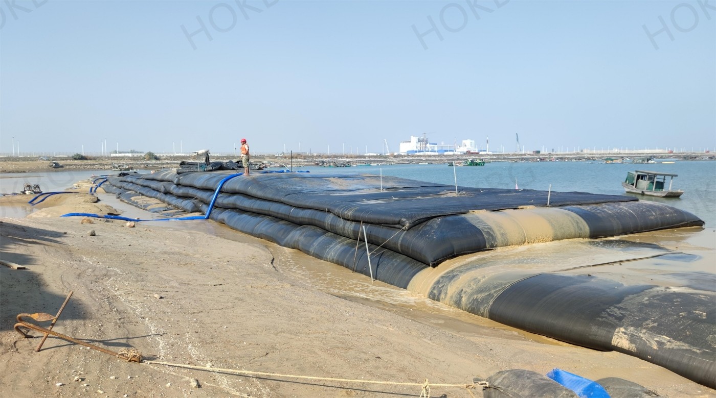 Geotube bag construction for land reclamation