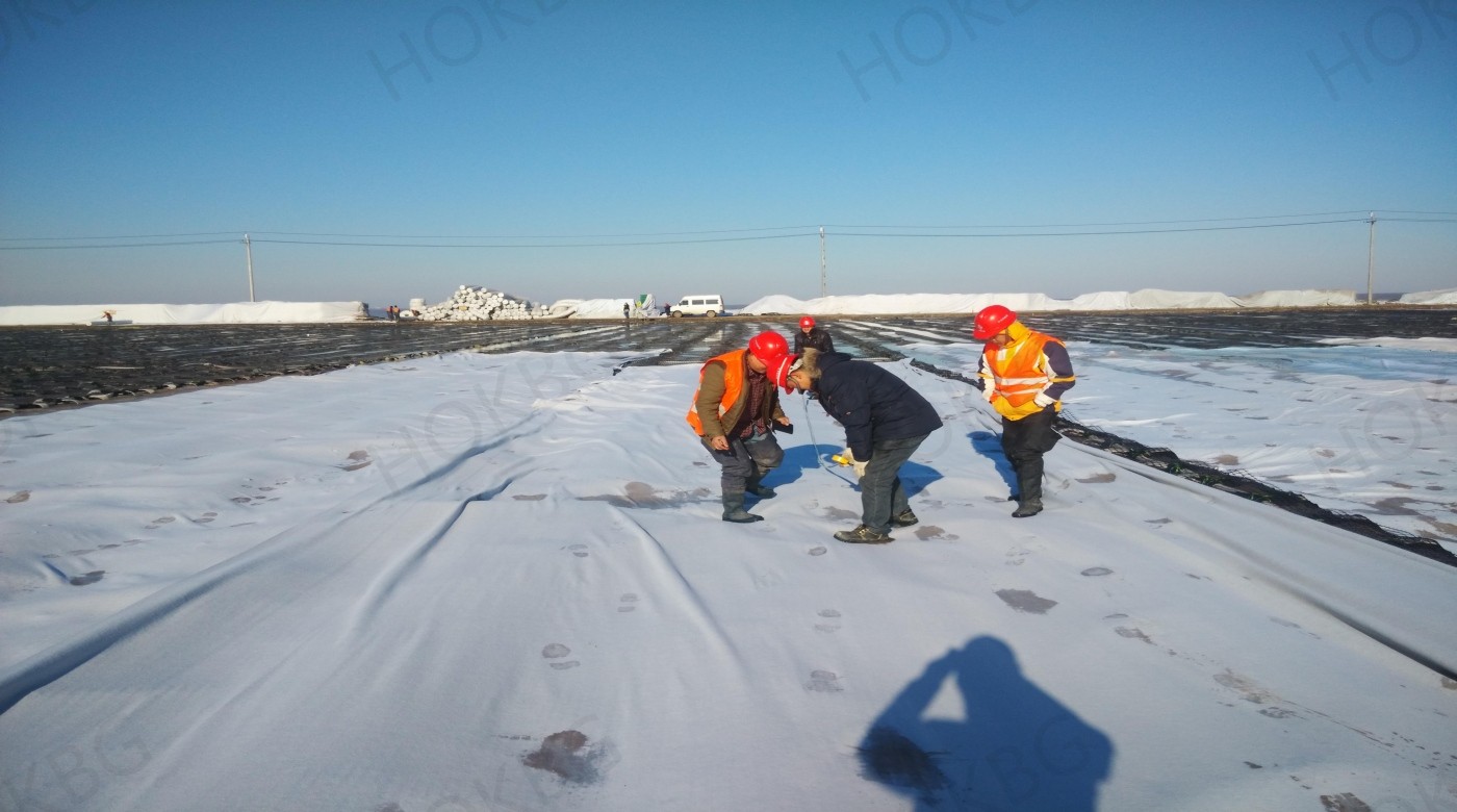 Construction of non-woven geotextile for soft soil foundation treatment