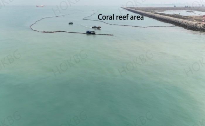 silt curtains are used in coral reef protection