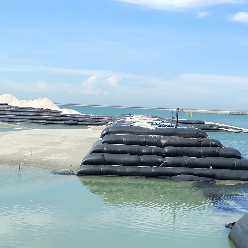 HOKBG geotextile tubes used for beach creation