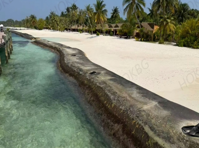HOKBG Geotextile Tubes Used for Island Cofferdam Construction