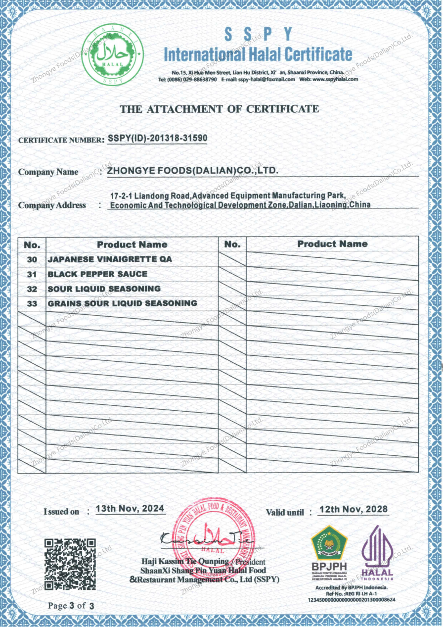 Internation Halal Certificate