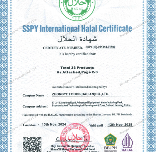 Internation Halal Certificate（BPJPH）